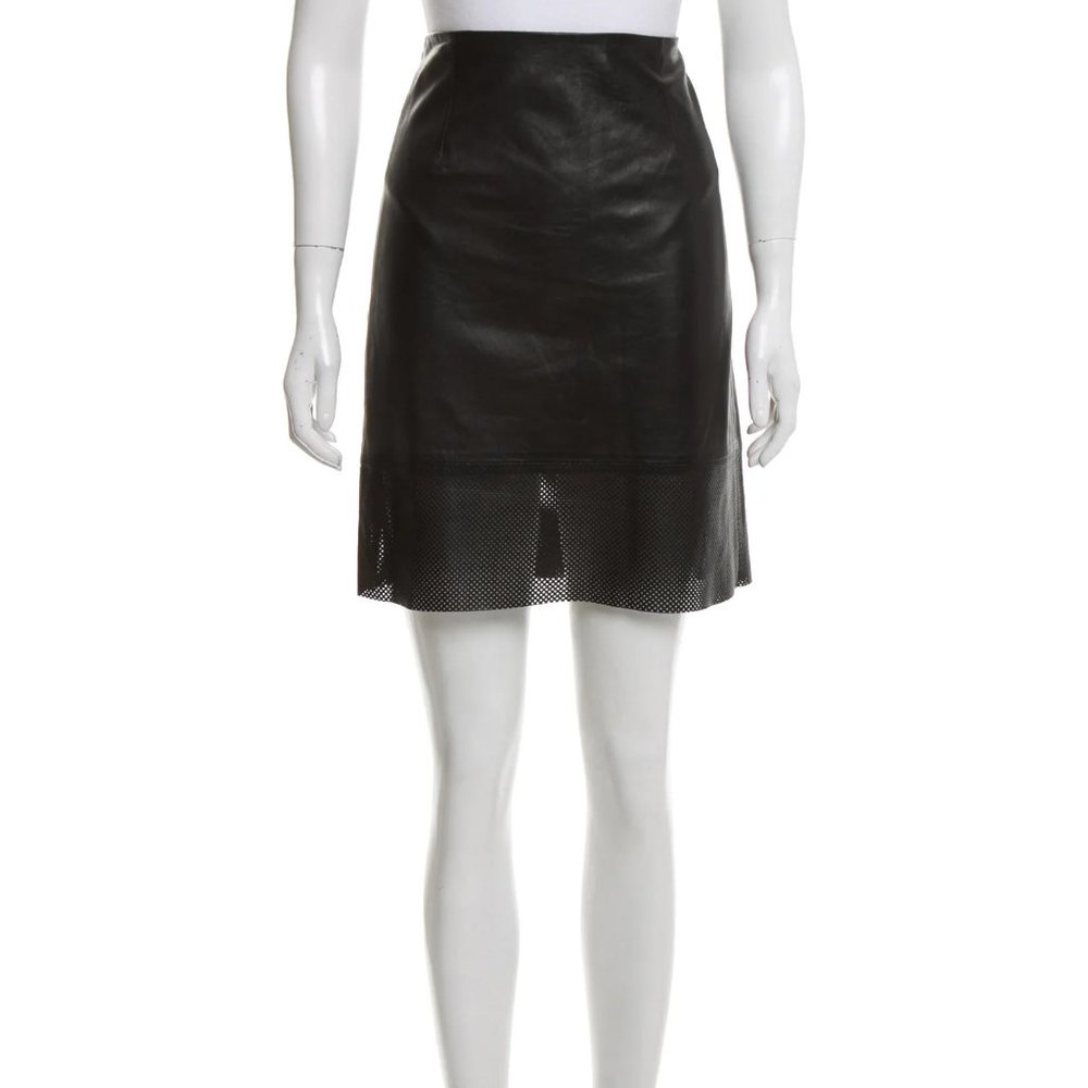 TIBI Leather Mini Skirt